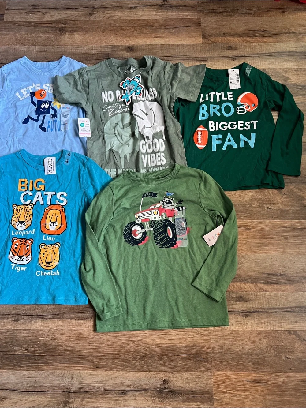 New The children’s palace,garanmals 5pc boys short/long sleeve shirts 4T-5T